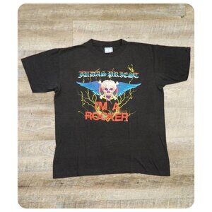 Vintage 1988 Judas Priest Single Stitch Black Short Sleeve VTG Band Tee